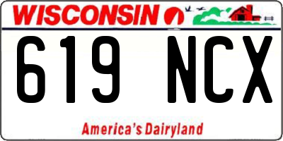 WI license plate 619NCX