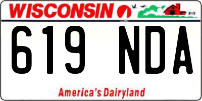 WI license plate 619NDA