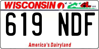WI license plate 619NDF