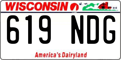 WI license plate 619NDG