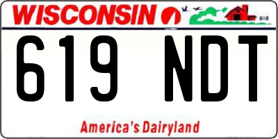 WI license plate 619NDT