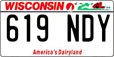 WI license plate 619NDY