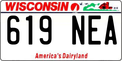 WI license plate 619NEA