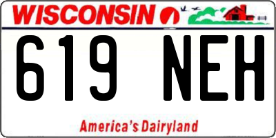 WI license plate 619NEH