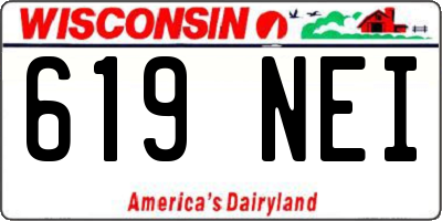 WI license plate 619NEI