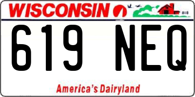 WI license plate 619NEQ