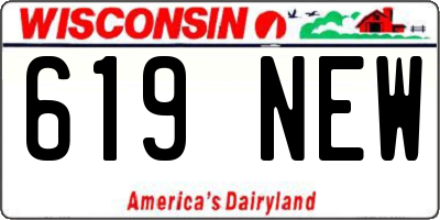 WI license plate 619NEW