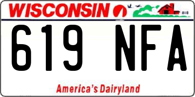 WI license plate 619NFA