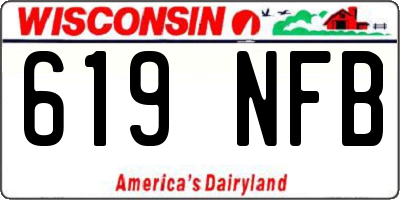 WI license plate 619NFB