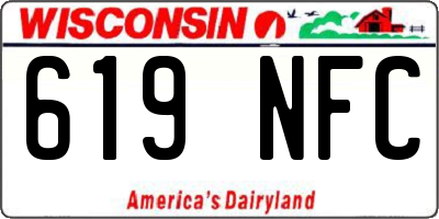 WI license plate 619NFC