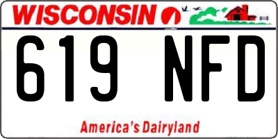 WI license plate 619NFD