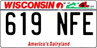 WI license plate 619NFE