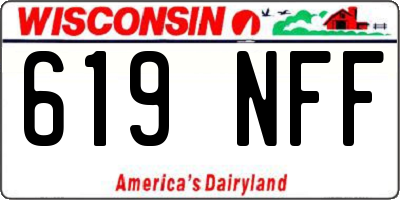 WI license plate 619NFF