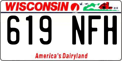 WI license plate 619NFH