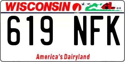 WI license plate 619NFK