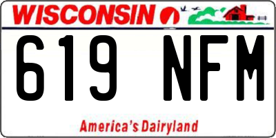 WI license plate 619NFM