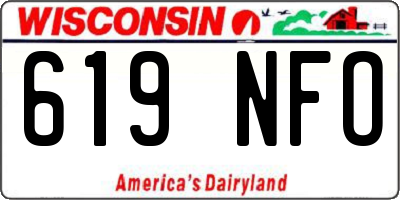 WI license plate 619NFO