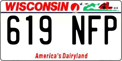 WI license plate 619NFP