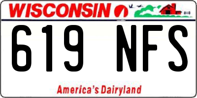 WI license plate 619NFS