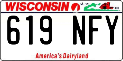 WI license plate 619NFY
