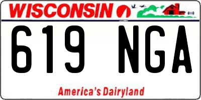 WI license plate 619NGA