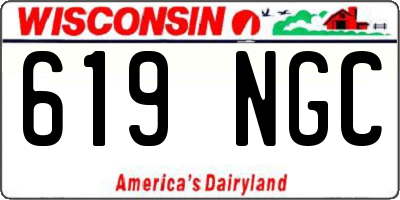 WI license plate 619NGC