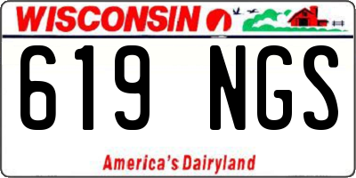 WI license plate 619NGS