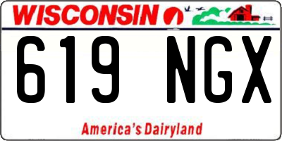 WI license plate 619NGX