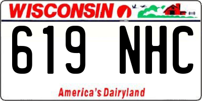 WI license plate 619NHC
