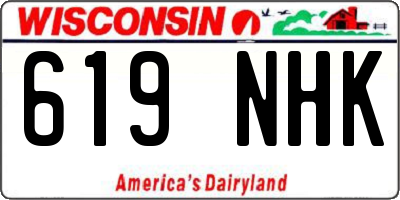 WI license plate 619NHK