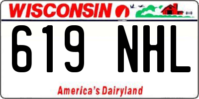 WI license plate 619NHL