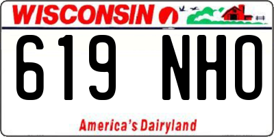 WI license plate 619NHO