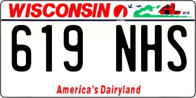 WI license plate 619NHS