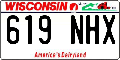 WI license plate 619NHX