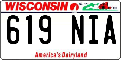 WI license plate 619NIA