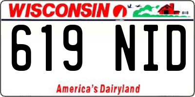 WI license plate 619NID