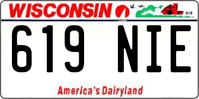 WI license plate 619NIE