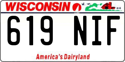 WI license plate 619NIF
