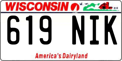 WI license plate 619NIK