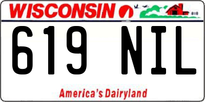 WI license plate 619NIL