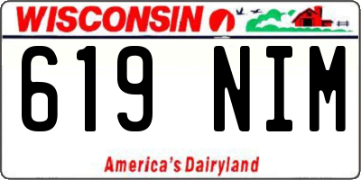 WI license plate 619NIM