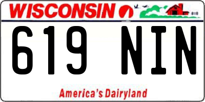 WI license plate 619NIN