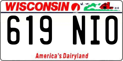 WI license plate 619NIO