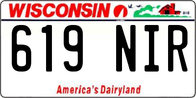 WI license plate 619NIR