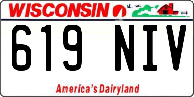 WI license plate 619NIV