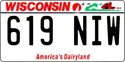 WI license plate 619NIW