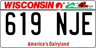 WI license plate 619NJE