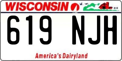 WI license plate 619NJH