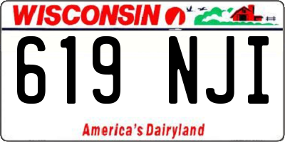 WI license plate 619NJI