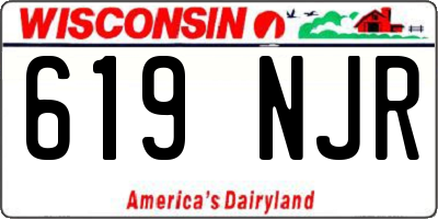 WI license plate 619NJR